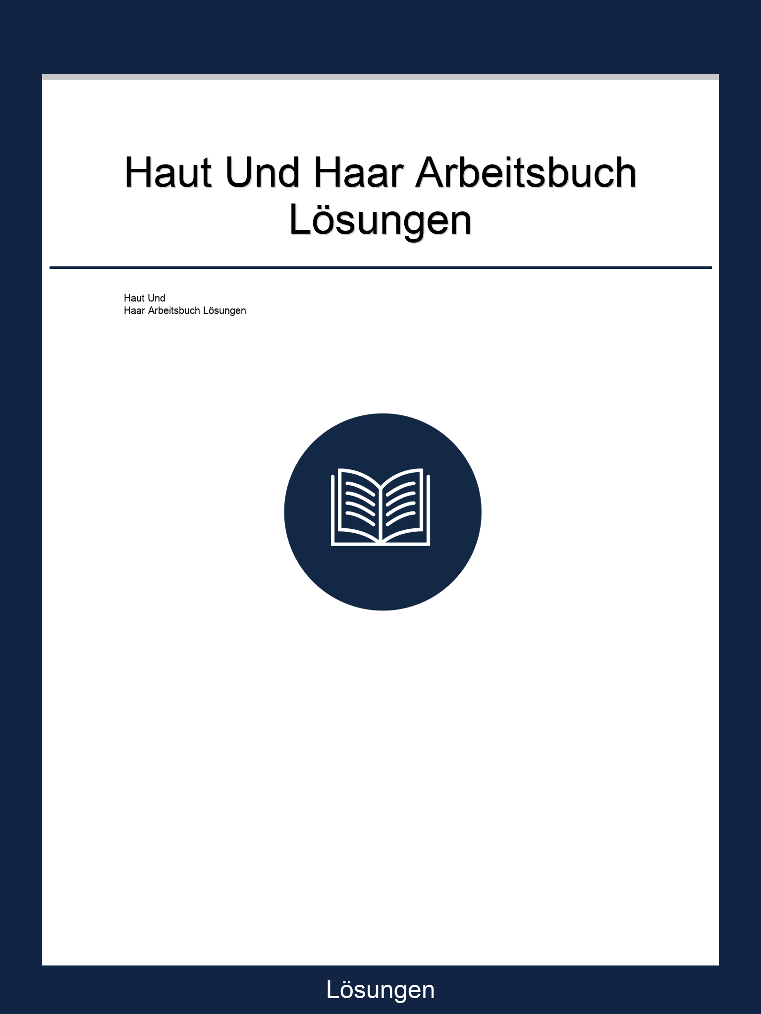 Haut Und Haar Arbeitsbuch Lösungen PDF