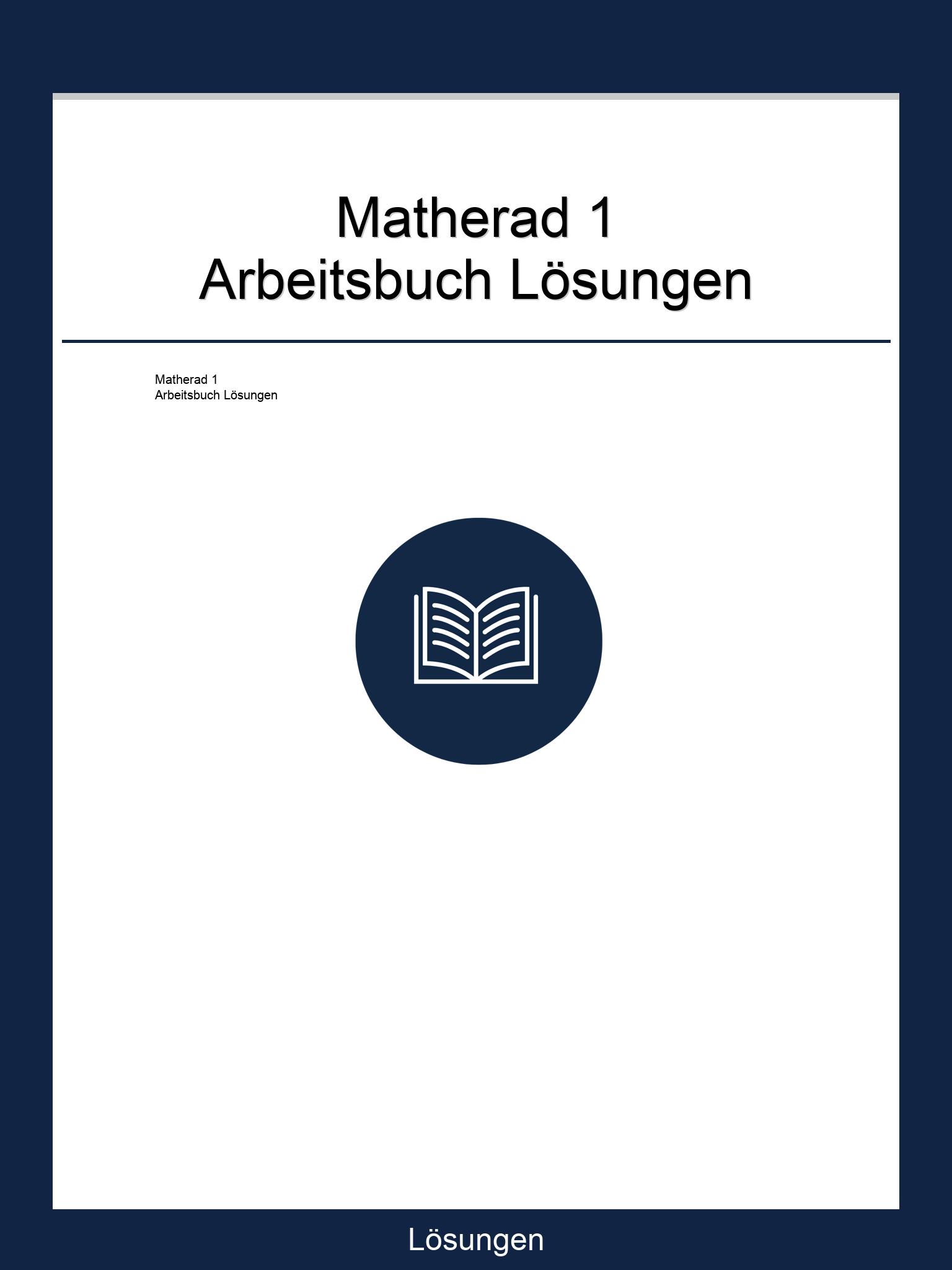 Matherad 1 Arbeitsbuch Lösungen PDF