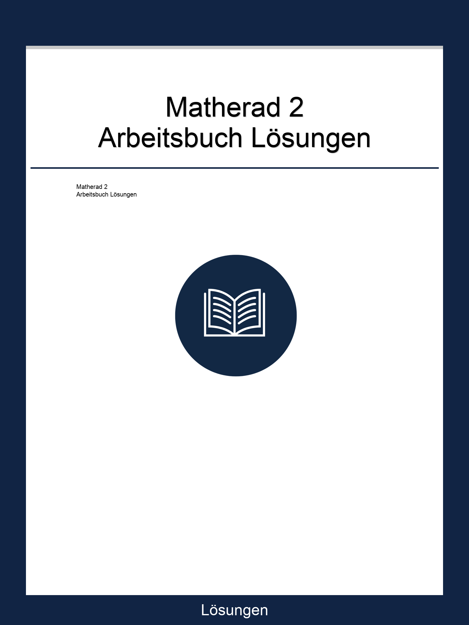 Matherad 2 Arbeitsbuch Lösungen PDF