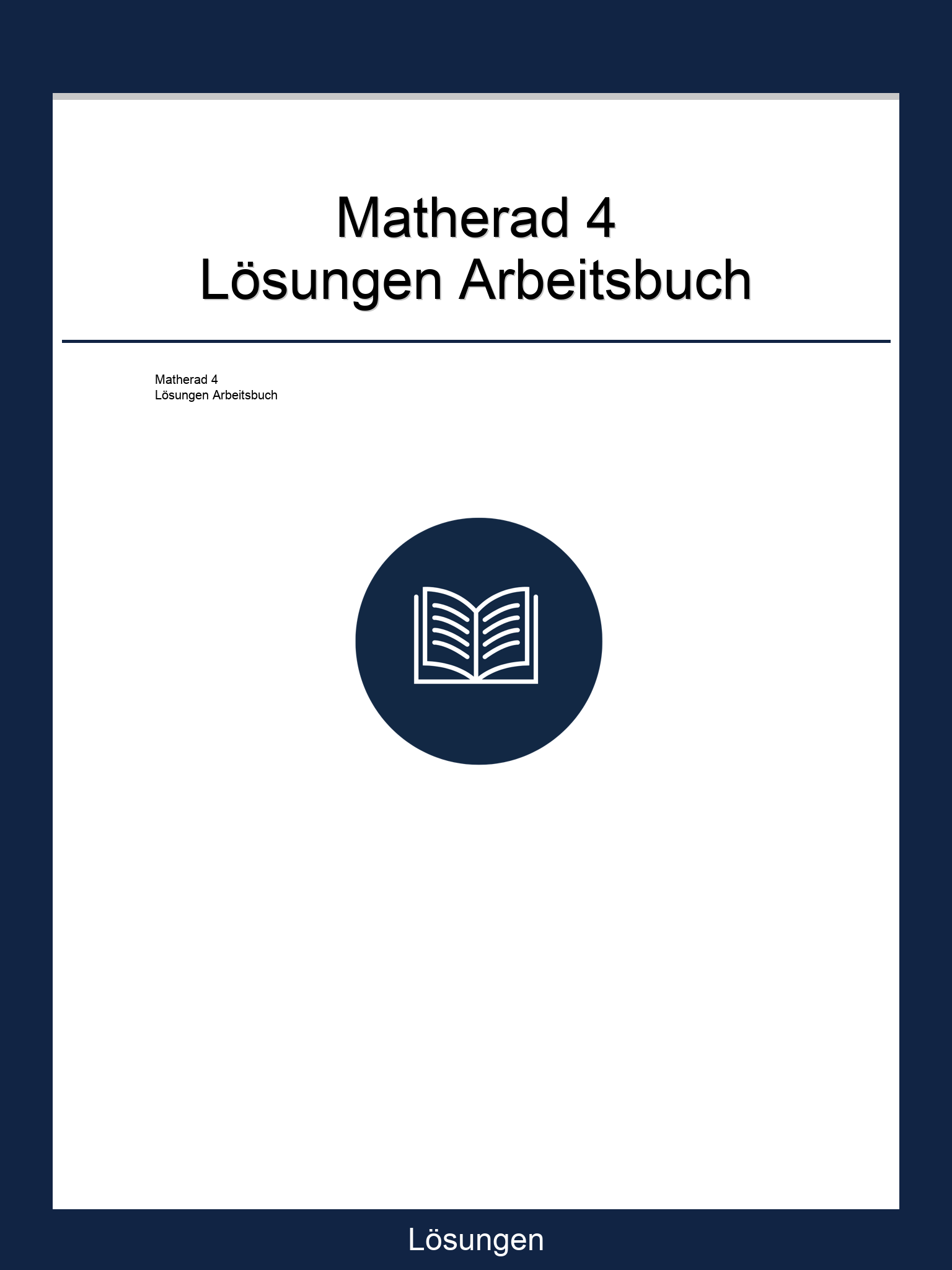 Matherad 4 Lösungen Arbeitsbuch