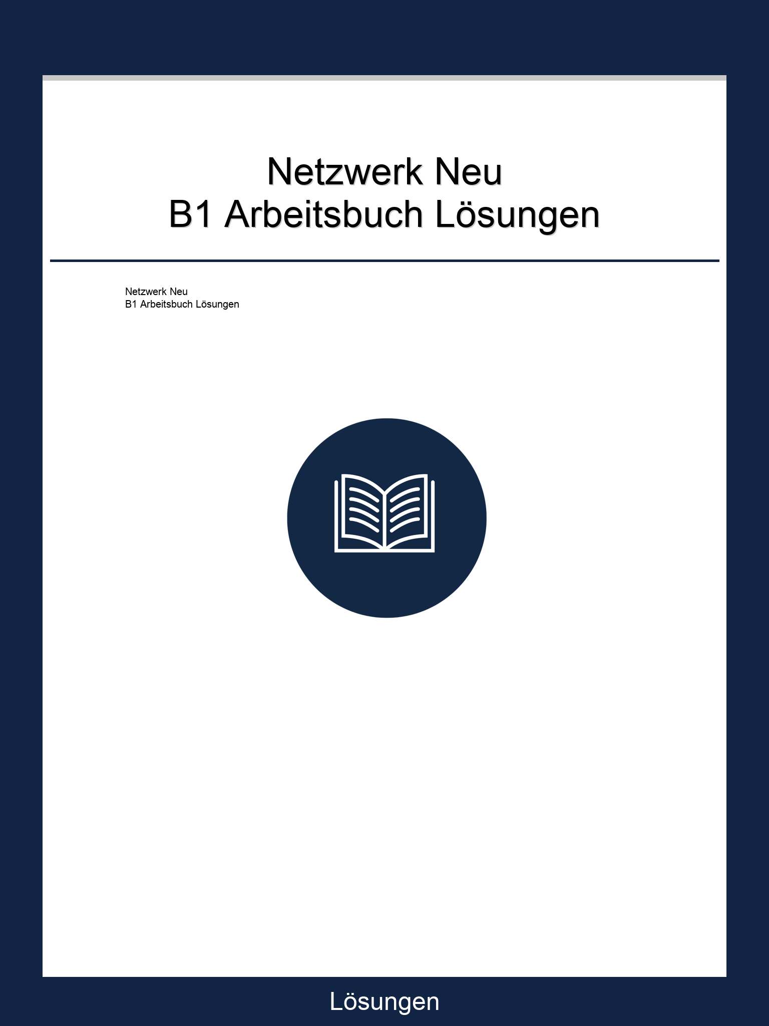 Netzwerk Neu B1 Arbeitsbuch Lösungen