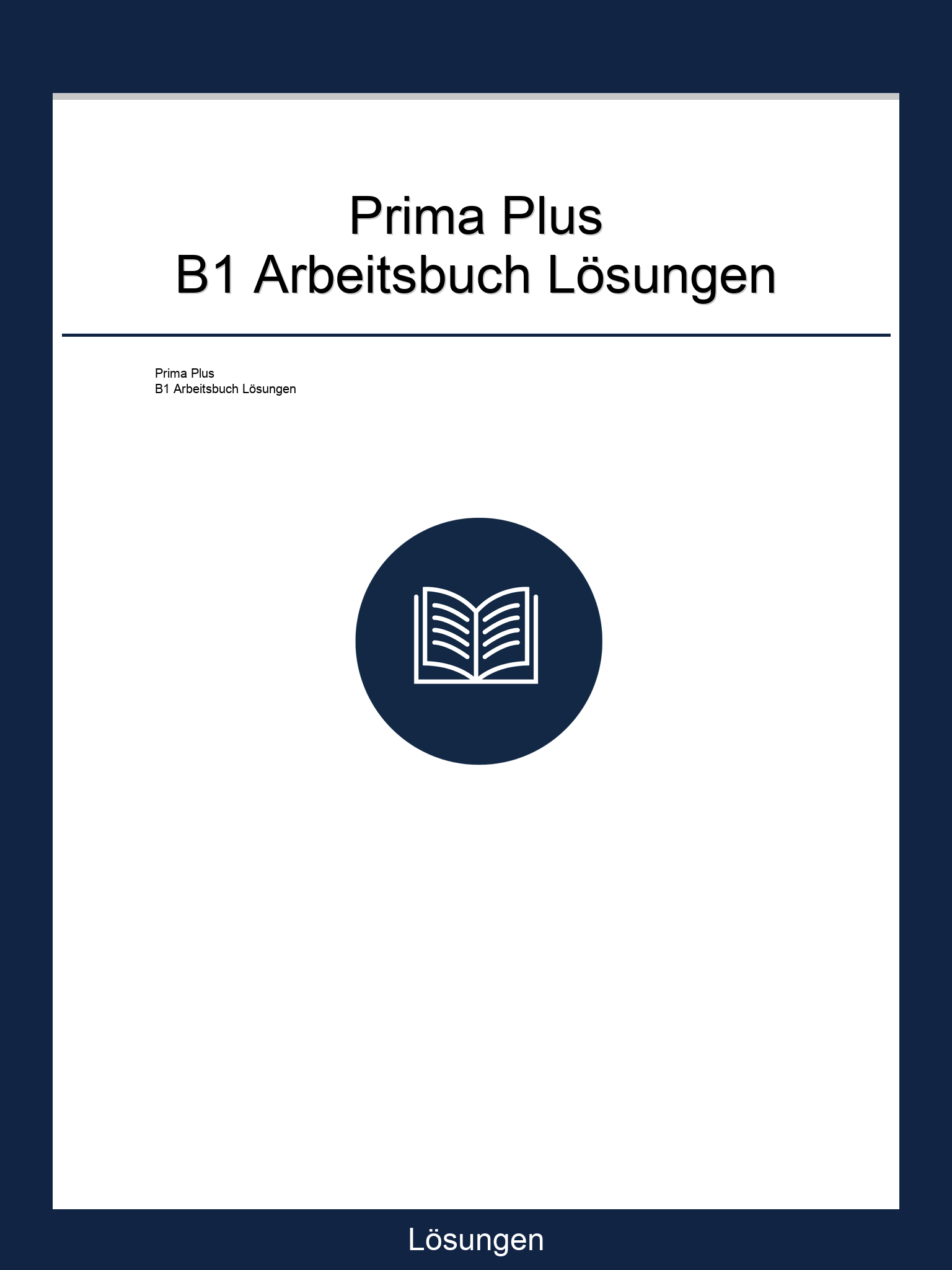 Prima Plus B1 Arbeitsbuch Lösungen PDF