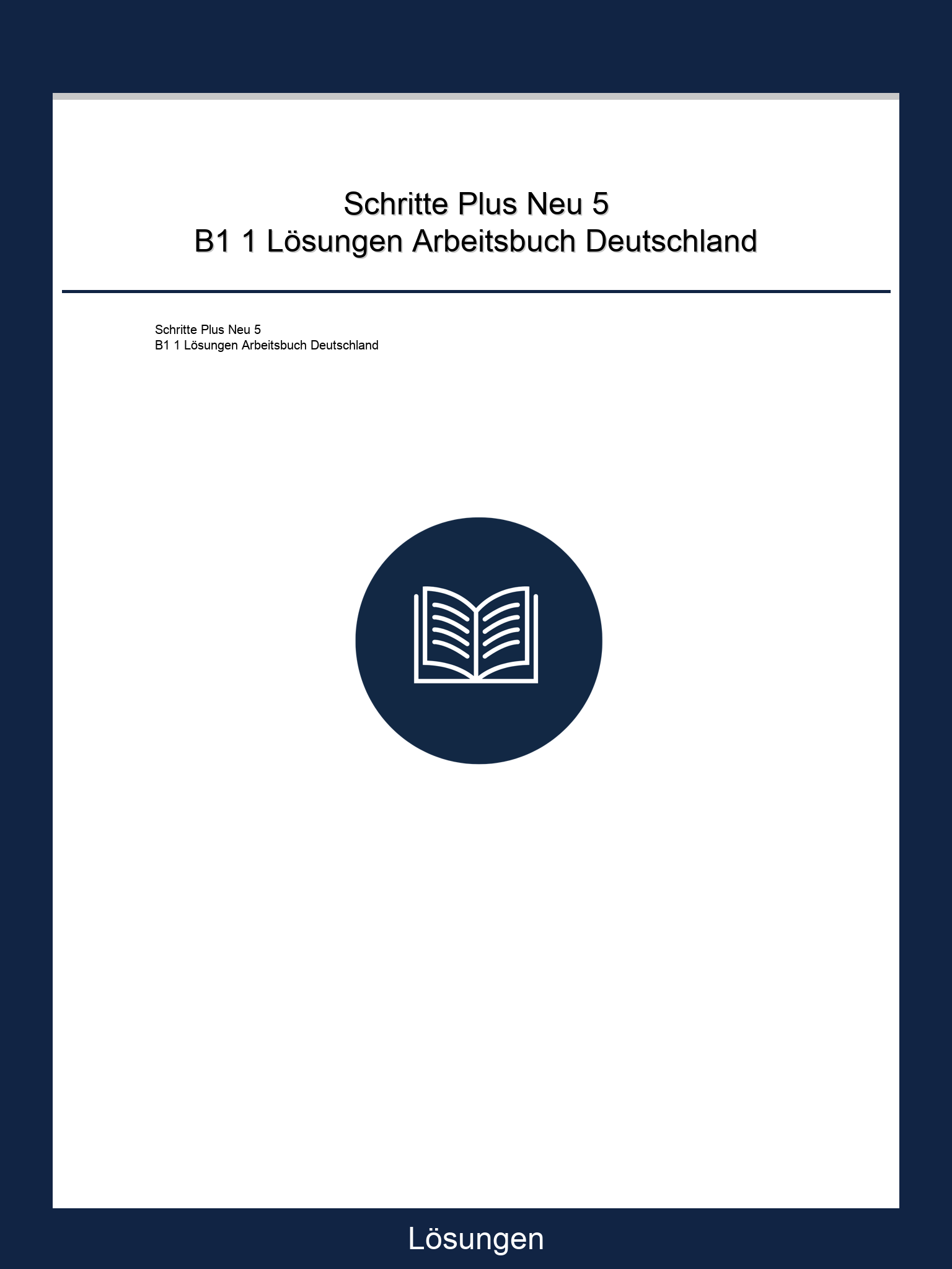 Schritte Plus Neu 5 B1 1 Lösungen Arbeitsbuch Deutschland