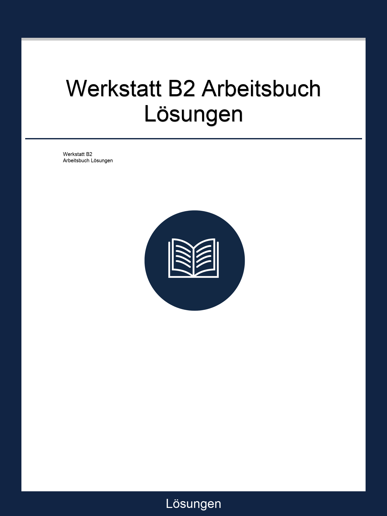 Werkstatt B2 Arbeitsbuch Lösungen PDF